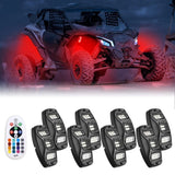 Kemimoto UTV/ATV Universal 8 Pods RGB Rock Light Kit