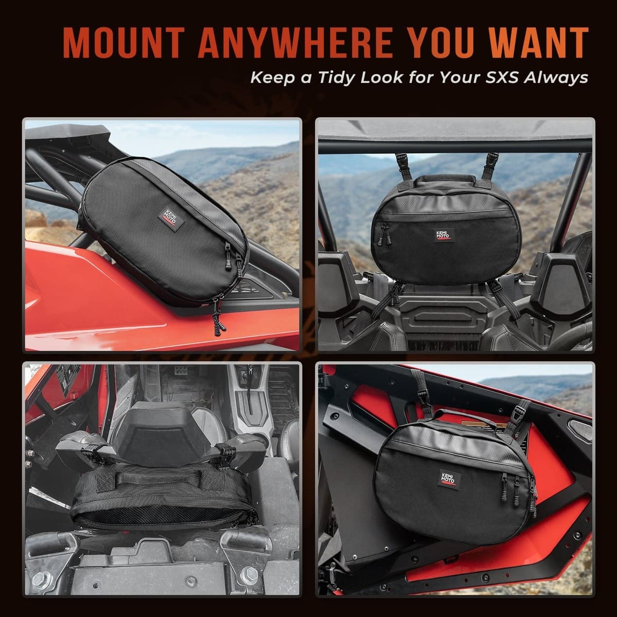 Kemimoto UTV Drive Belt Storage Bag w/ Reflective Strip