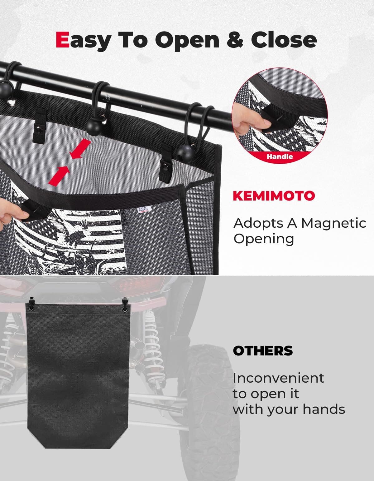 Kemimoto UTV Golf Universal Trash Sack Mesh Bag