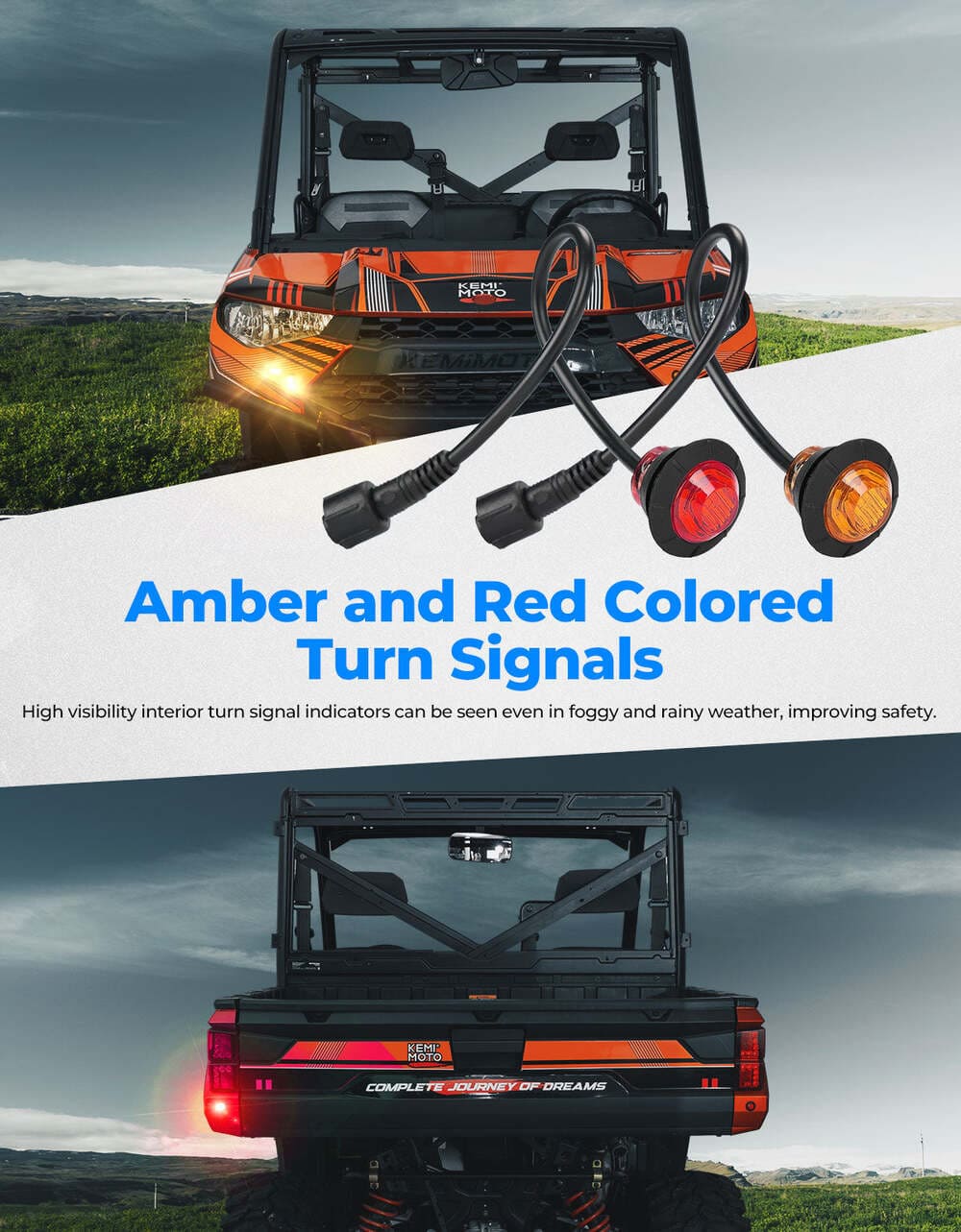 Kemimoto 1000 UTV Plug & Play Turn Signal Kit