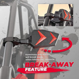 Kemimoto UTV Roll Bar 1.75"-2'' 1 pair Universal Color Side Rear View Mirrors