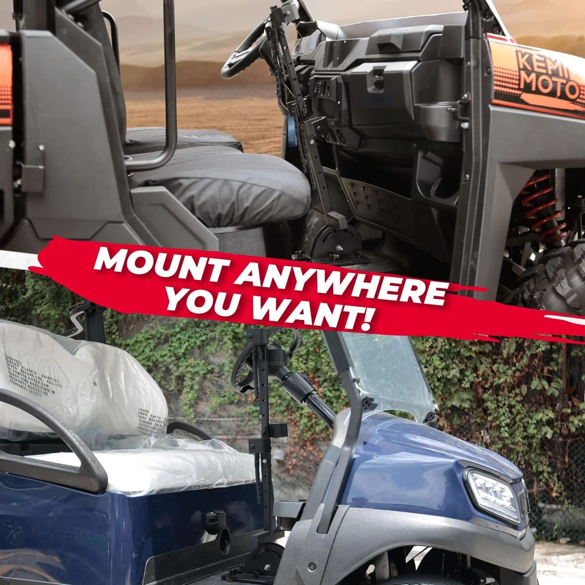 Kemimoto UTV Shotgun Holder Floor Vertical Mount Holder