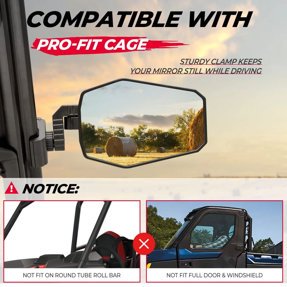 Kemimoto UTV Side Mirrors