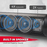 Kemimoto UTV Sound Bar System Bluetooth Speaker 500W 28" Outdoor Marine Soundbar