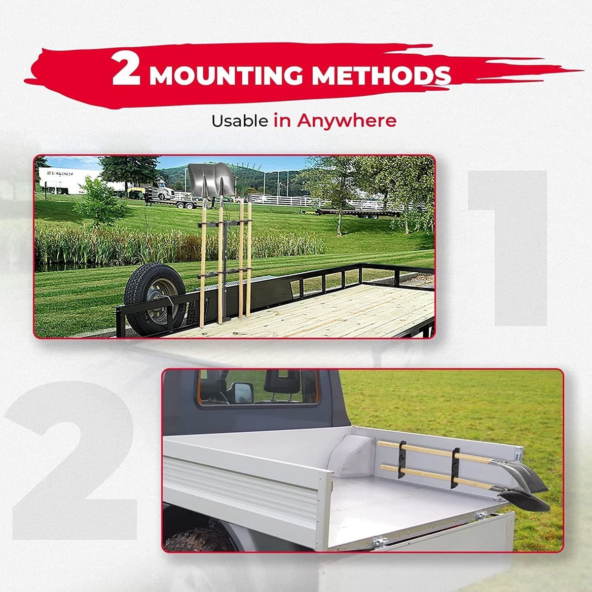 Kemimoto UTV Truck Trailer Mower Landscape Hand Tool Rack w/ 6 Hole