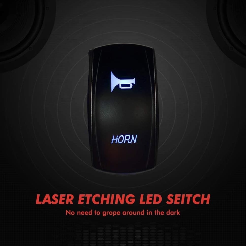 Kemimoto UTV 12V Universal Rocker Switch Horn Kit