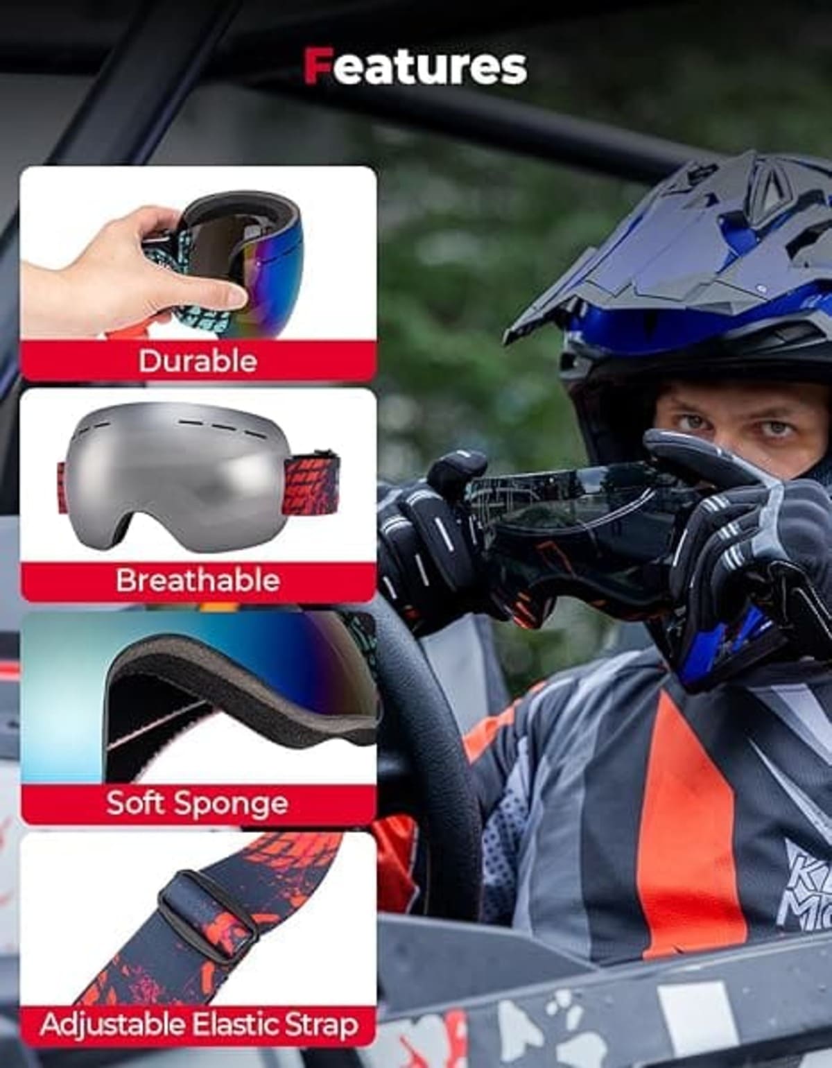 Kemimoto UV Protection Clear Vision Goggles