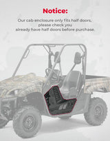 Kemimoto Yamaha Rhino UTV Cab Enclosure Heavy-Duty 900D w/ Half Doors