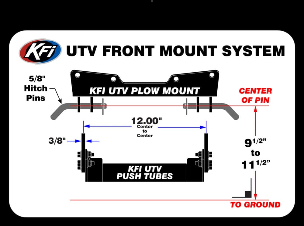 KFI '19-'24 Kawasaki Mule Pro MX Front Lower Plow Mount & 2" Receiver