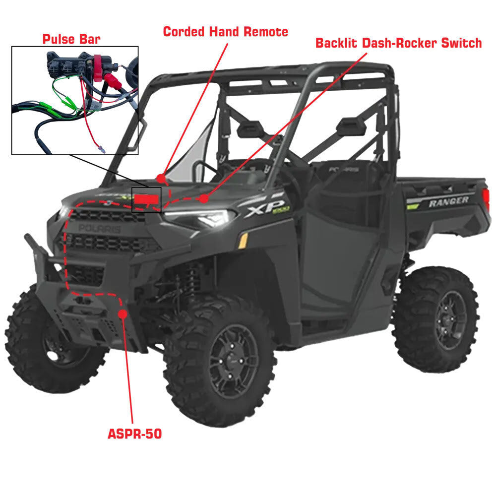 KFI Polaris Ranger XP 1000 5000lbs UTV Assault Plug N Play Winch