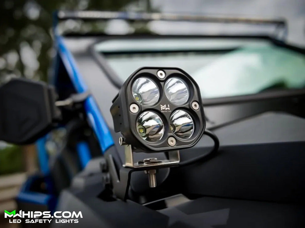 M Whips 3" White Spot/Flood Combo Light - Pair