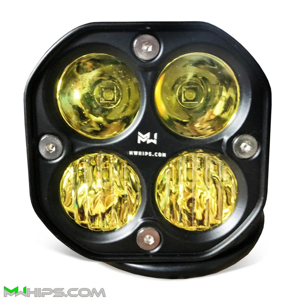 M Whips 3" Yellow Spot/Flood Combo Light - Pair