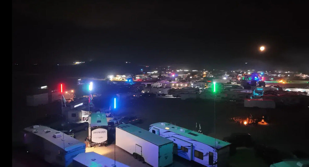 M Whips Complete Single Color Flag Pole Mount & Whip Harness Camp Locator Kit