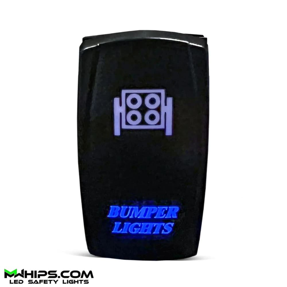 M Whips Dual Blue Led 5 Pin Bumper Lights On/Off Rocker Switch - 20A/12V