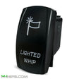 M Whips Dual Blue LED 5-Pin On/Off Lighted Whip Rocker Switch - 20A/12V