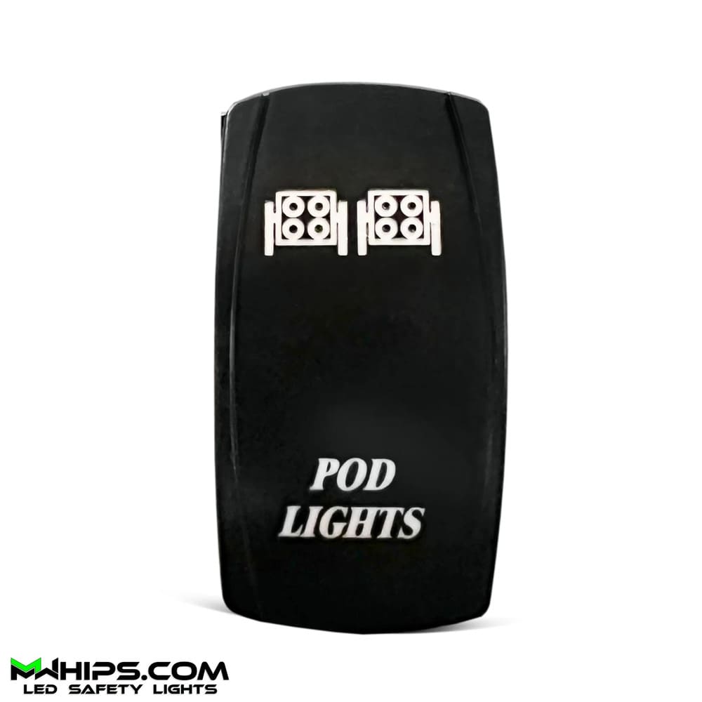 M Whips Dual Blue LED 5 Pin On/Off Rocker Switch - Pod Lights