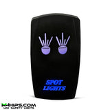 M Whips Dual Blue LED 5 Pin On/Off Rocker Switch - Spot Lights