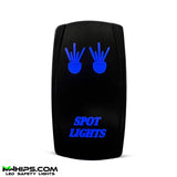 M Whips Dual Blue LED 5 Pin On/Off Rocker Switch - Spot Lights