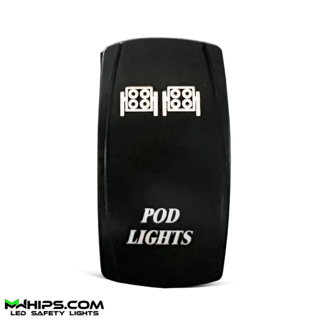 M Whips Dual Blue Led 5 Pin Pod Lights Rocker Switch - 20A/12V