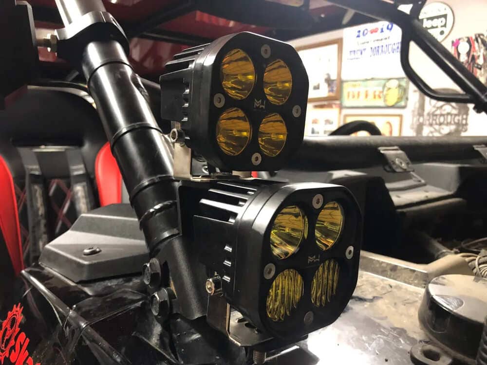 M Whips Polaris RZR A-Pillar Dual Pod Mounting Brackets - Pair