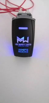 M Whips Rocks Dual Blue Led 5 Pin On/Off Rocker Switch - 20A/12V