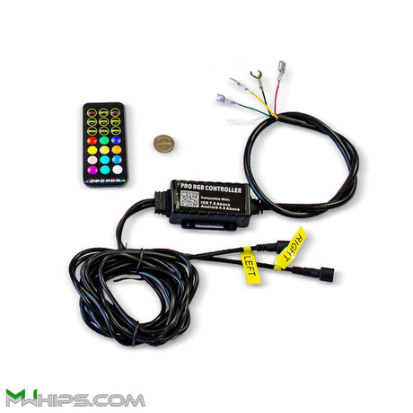 M Whips T1 Bluetooth Controlled LED Whip Harness w/ Remote - Pair