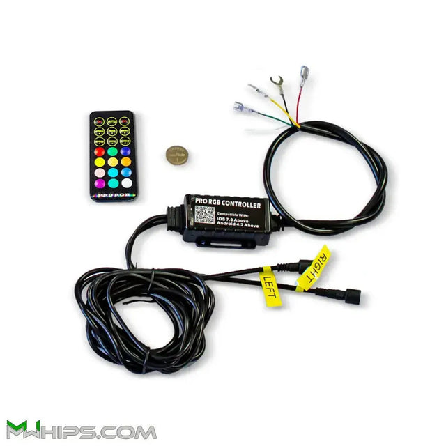 M Whips T2 Bluetooth Controlled Led Whip Harness & Remote - Whip Pair