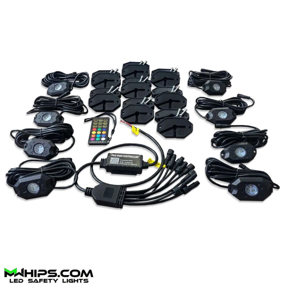 M Whips T2 RGB/RGBW Bluetooth Chasing Rock Light Kit