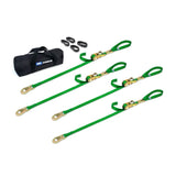 Mac's Tie Downs 1" Motorcycle Ratchet Tie-Down Pack with Integrated Soft Loops, Flat Snap Hooks