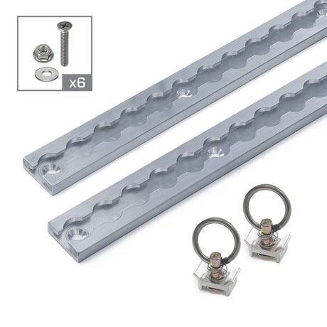 Mac's Tie Downs VersaTie Recess-Mounted Track Kit with Square Edge - Series 2