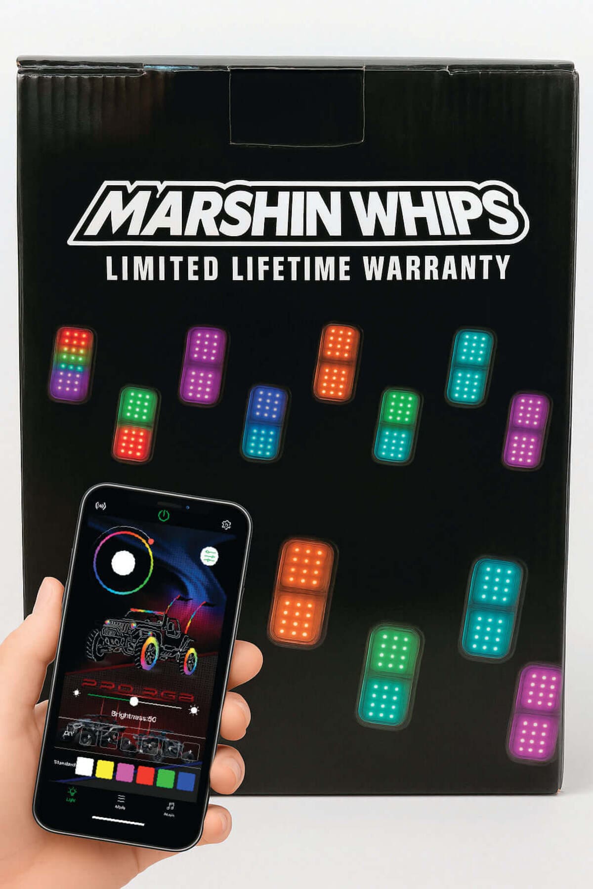Marshin Whips X-2 Rosewell Billet Rocklights Kit