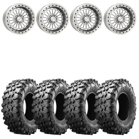 MetalFX 17" Delta 6R Forged 3-Piece Raw Beadlock & Maxxis Carnivore Radial Wheel & Tire Kit