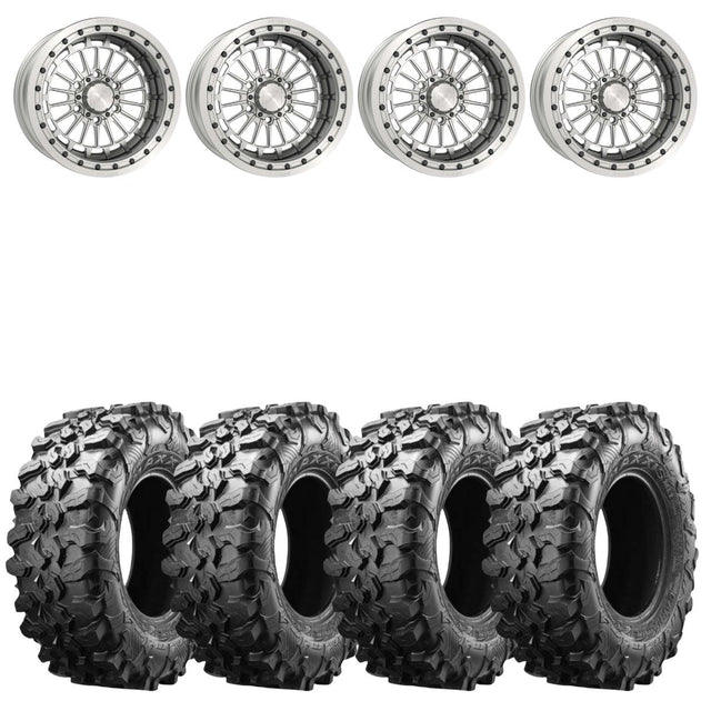 MetalFX 17" Delta 6R Forged 3-Piece Raw Beadlock & Maxxis Carnivore Radial Wheel & Tire Kit