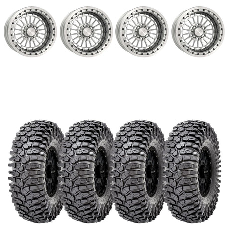 MetalFX 17" Delta 6R Forged 3-Piece Raw Beadlock & Maxxis Roxxzilla Radial Wheel & Tire Kit