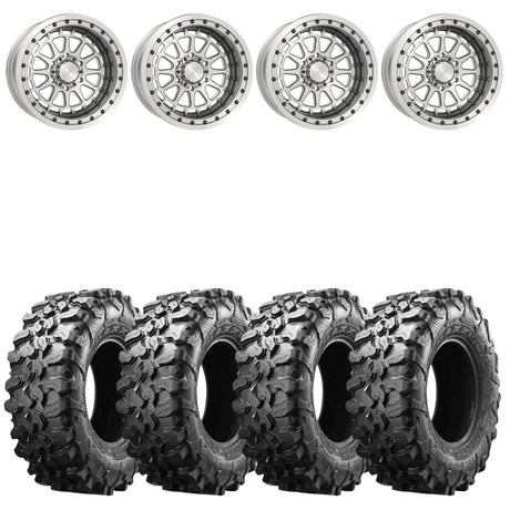 MetalFX 17" Outlaw 6R Forged 3-Piece Raw Beadlock & Maxxis Carnivore Radial Wheel & Tire Kit