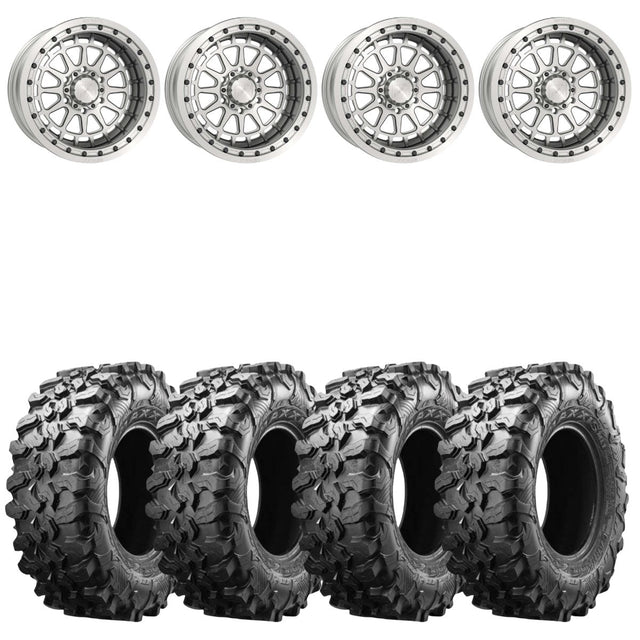 MetalFX 17" Outlaw 6R Forged 3-Piece Raw Beadlock & Maxxis Carnivore Radial Wheel & Tire Kit