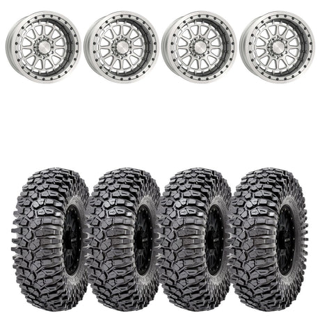 MetalFX 17" Outlaw 6R Forged 3-Piece Raw Beadlock & Maxxis Roxxzilla Radial Wheel & Tire Kit