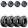 MetalFX 17" Outlaw Satin Black 4 Lug Beadlock & Maxxis Carnivore Radial Wheel & Tire Kit