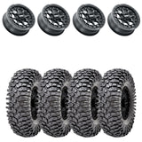 MetalFX 17" Outlaw Satin Black Beadlock & Maxxis Roxxzilla Radial Wheel & Tire Kit