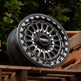 MetalFX '24+ Can-Am Maverick R Delta 6R Beadlock - Satin Black Contrast Cut