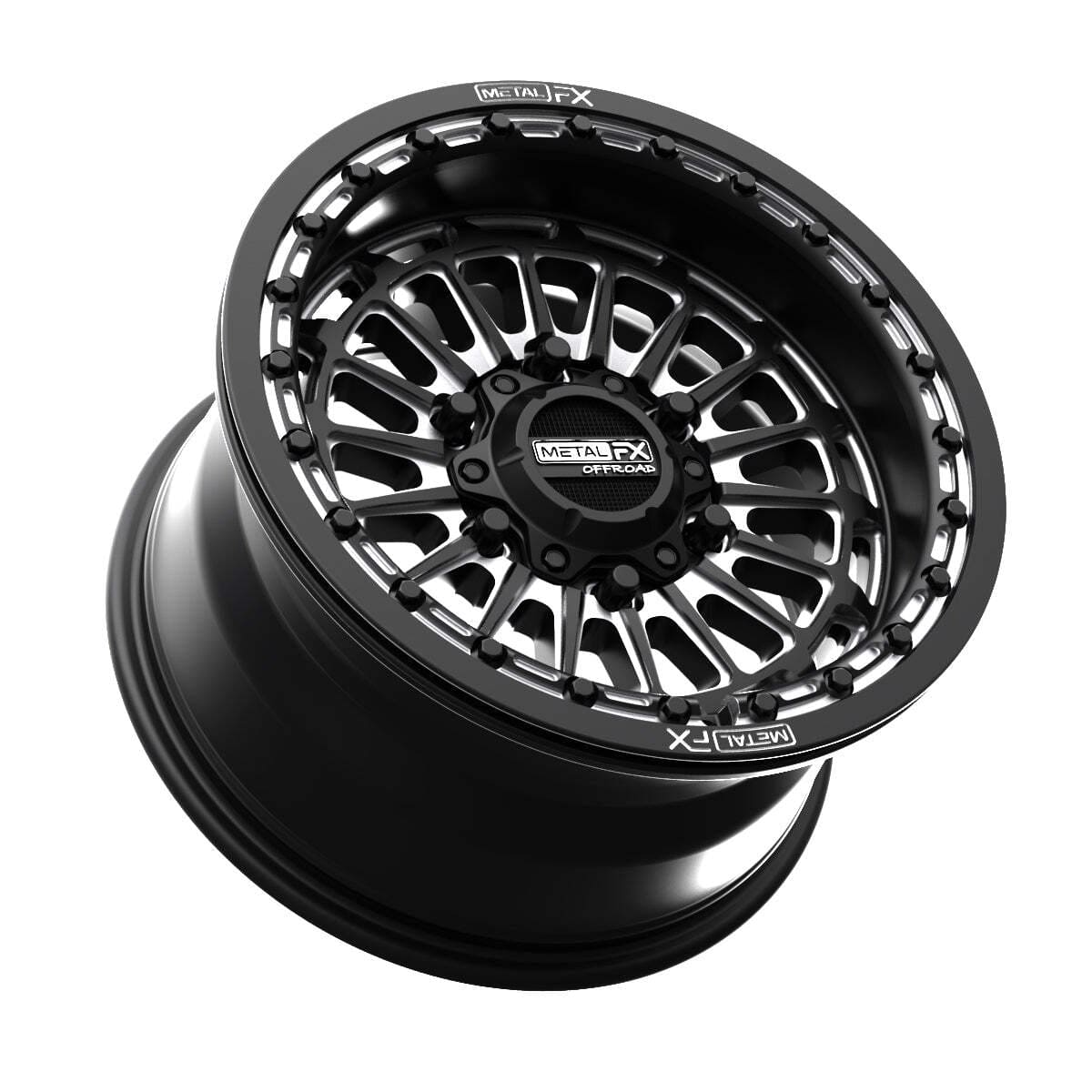 MetalFX Delta 6R Beadlock (6 Lug) - Satin Black Contrast Cut