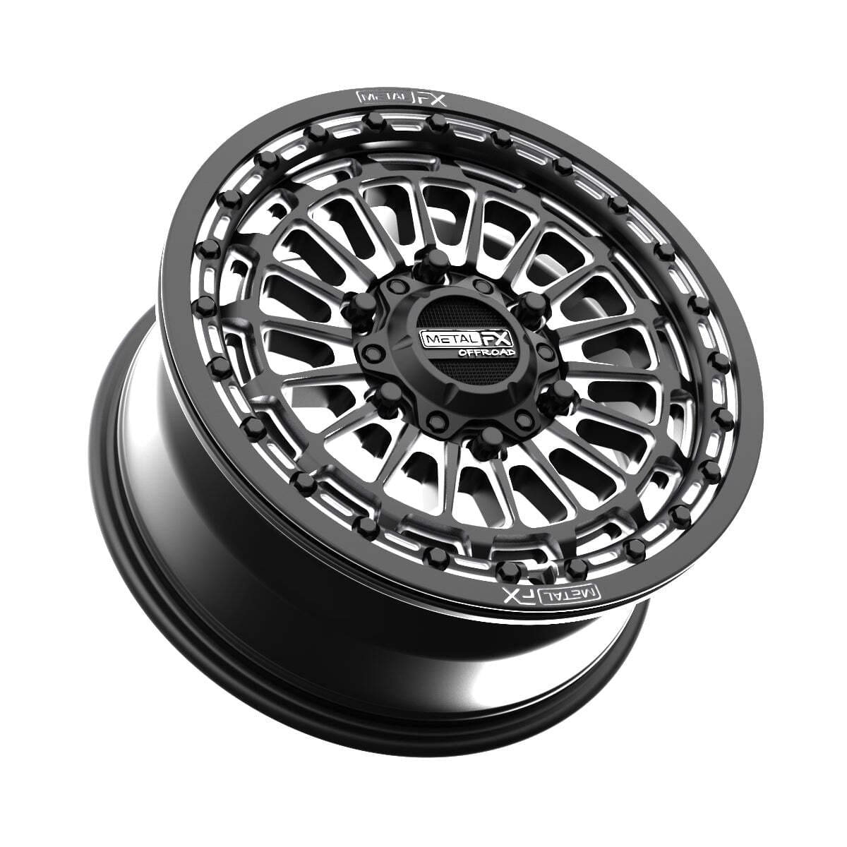 MetalFX Delta 6R Beadlock (6 Lug) - Satin Black Contrast Cut