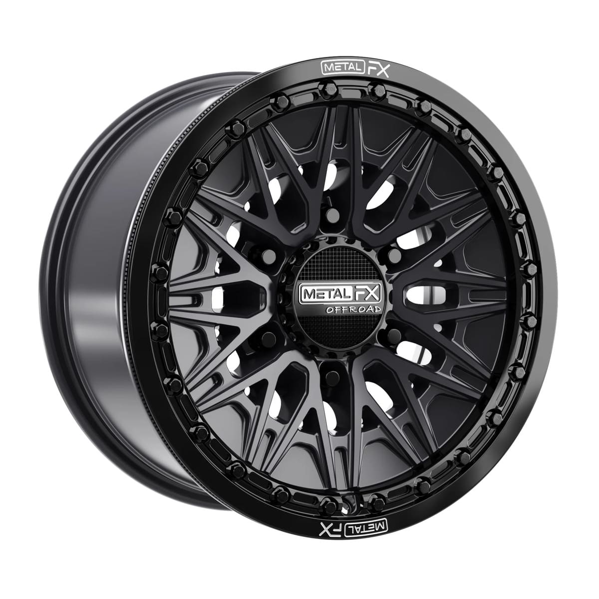 MetalFX Alpha 6R Beadlock - Satin Black w/ Gloss Black Ring