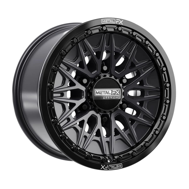 MetalFX Alpha 6R Beadlock - Satin Black w/ Gloss Black Ring