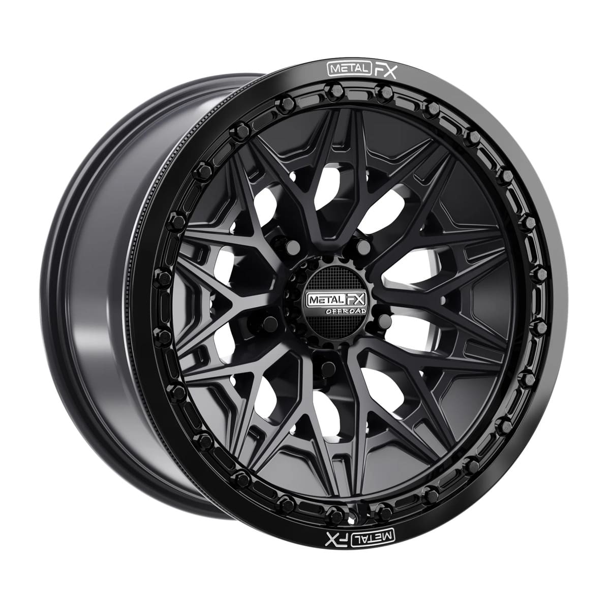 MetalFX Alpha R Beadlock - Satin Black w/ Gloss Black Ring