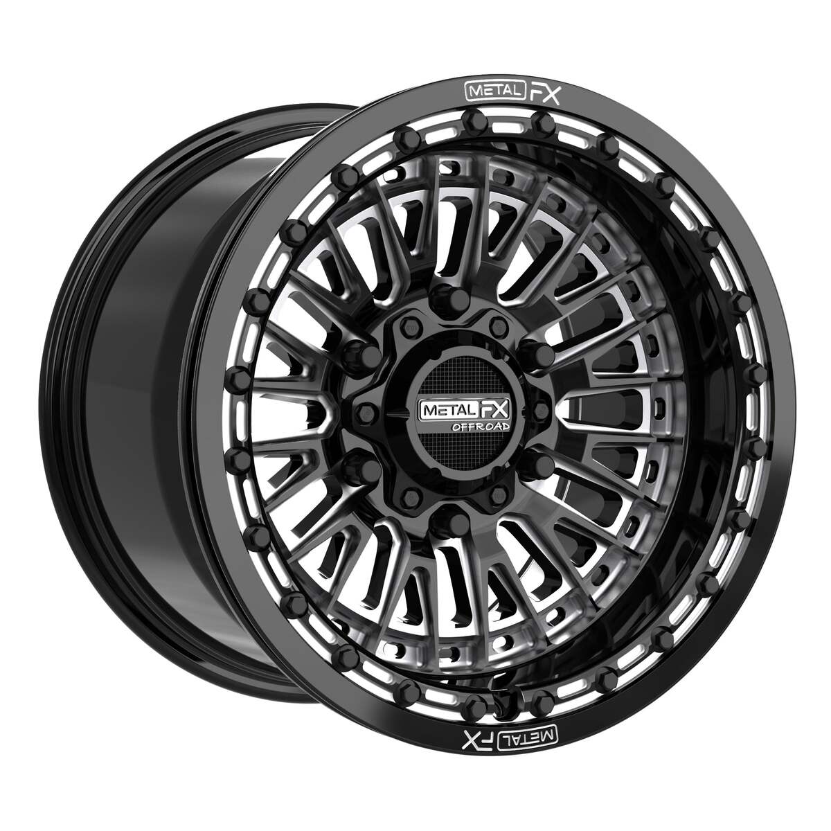MetalFX Can-Am Maverick R Slayer 6R Beadlock - Gloss Black Contrast Cu