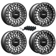 MetalFX Delta 6R UTV Beadlock Wheel Kit - Satin Black Contrast Cut