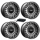 MetalFX Delta 6R UTV Beadlock Wheel Kit - Satin Black Contrast Cut