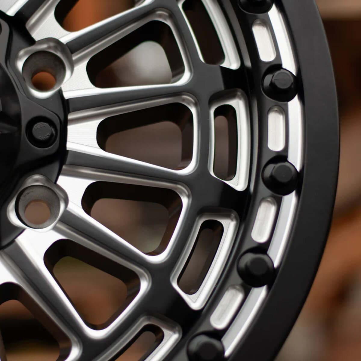 MetalFX Delta 6R UTV Beadlock Wheel Kit - Satin Black Contrast Cut