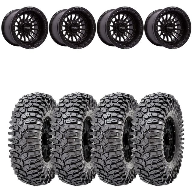 MetalFX Delta Black Beadlock & Maxxis Roxxzilla Radial Wheel & Tire Kit